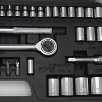 Kit d'outils de réparation 52 pièces : Jeu de douilles, outils de voiture, douilles de moto, clés mixtes, boîte d'urgence