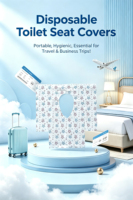 Coussin de siège de toilette jetable emballé individuellement, à usage unique, écologique, imperméable, portable, pour le camping en plein air