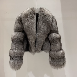 2025 giacca corta da ragazza con <span class=keywords><strong>pelliccia</strong></span> di volpe naturale personalizzata da donna in vera <span class=keywords><strong>pelliccia</strong></span> di volpe - Product Image 3