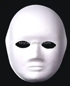 ホワイトDIYフルフェイス塗装可能なペーパーマスク仮面舞踏会マルディグラマスクパーティーフルフェイスマスク