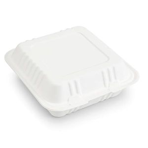 ถุงกระดาษแบกาสส์แบบ 3 ช่อง ProTakeOut [9 x 9 x 3 นิ้ว] แพ็ค 200 ชิ้น (100/2)  ภาชนะแบบมีฝาปิด ปราศจากสาร PFAS สีขาว ย่อยสลายได้ - Product Image 5