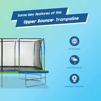 Zoshine-trampolín Rectangular para exteriores, con red de seguridad, con carcasa, con escalera
