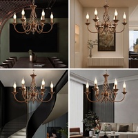 Personnalisé de haute qualité Hôtel Lobby Villa Vintage Cuivre Suspension Plafonnier Lustre