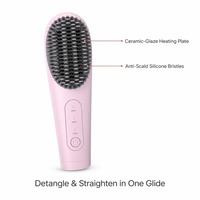 Brosse lissante portable pour cheveux, 3 réglages de température (170-230°C), pour les voyages et le coiffage à domicile, technologie ionique
