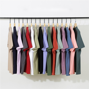 Di alta qualità Unisex copertura della pompa a tracolla t-shirt manica corta Logo personalizzato ampia sfumata Oversize 250G <span class=keywords><strong>felpa</strong></span> - Product Image 4