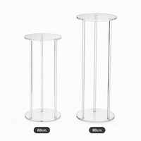 Soporte de Flores Acrílico Transparente en Forma de Cilindro, Alto, de Cuatro Postes, Centro de Mesa para Bodas, Florero de Piso, Exhibidor para Eventos, Venta al Por Mayor