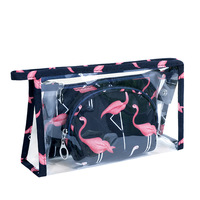 Trousse de Toilette Portable en PVC Imperméable à Motif Anime Dessin Animé Mignon, Lot de 3 Pièces, Vente Chaude