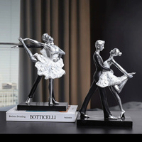 Ensemble de figurines de danse de couple d'art de table de salon de style européen