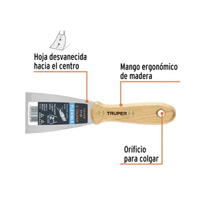 Truper 6-Pack flessibile 2 'stucco Con manico in legno Caja Con Unidades Espátula - Product Image 2
