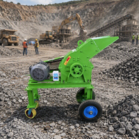Broyeur à marteaux avec moteur diesel pour la production de poussière de sable, concasseur à marteaux automatique portable pour pierre concassée