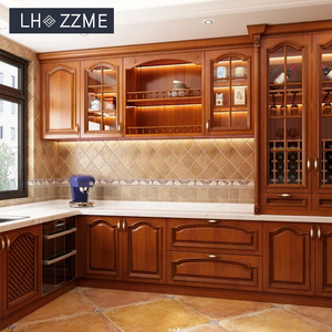 Isola da <span class=keywords><strong>Cucina</strong></span> a L con Mobile in Compensato, Pannello Porta Laccato Stile <span class=keywords><strong>Vintage</strong></span> Classico Durevole, Lavello Incluso - Product Image 1