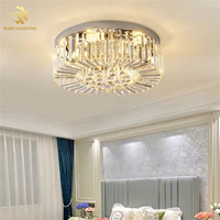 Plafonnier LED rond moderne de style nouveau, en cristal, pour salon, de style romantique français, luminaire décoratif artistique créatif américain
