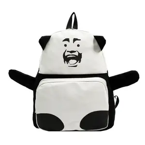 Gran oferta, mochila de lona con expresión de Panda de parodia, bonita mochila creativa divertida para estudiantes, mochila para estudiantes universitarios de gran capacidad