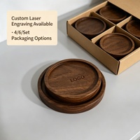 Sous-verres personnalisés en bois d'acacia naturel avec rebord surélevé, pour la décoration de la maison et du bureau