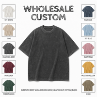 T-shirt en coton lavé 260 GSM pour homme et femme, style vintage, coupe décontractée, col rond, toucher doux, vente en gros
