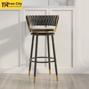 <span class=keywords><strong>Tabouret</strong></span> de bar pivotant moderne et minimaliste de luxe léger pour la maison pour le salon Comptoir haut et îlot Sièges de bar - Product Image 2