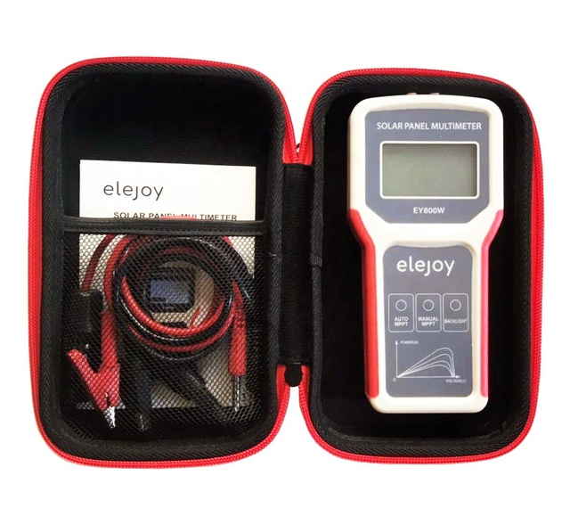 ELEJOY EY800W LCD MPPT Solar Panel Multimeter Tester Smart Digital Power PV Meter with VOC Volta Current Tester Sensor Detector