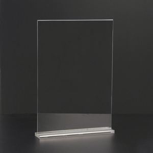 Portacarteles Acrílico en Forma de T, Paquete de 3, Tamaño A4 (8.5 x 11 Pulgadas), Transparente, Vertical, de Doble Cara, para Publicidad - Product Image 3