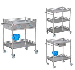 Roestvrijstalen Ziekenhuis Behandeling Kar Dressing Verandering Verpleegkundige Instrument Kar Ziekenhuis <span class=keywords><strong>Trolley</strong></span> - Product Image 1