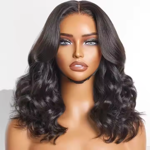 Bouncy Wave 13x4 Transparent Lace Front Bob Perruque <span class=keywords><strong>Pas</strong></span> <span class=keywords><strong>Cher</strong></span> Perruques de Cheveux Humains 300% Lâche <span class=keywords><strong>Corps</strong></span> Ondulé Dentelle Frontale Sans Colle Perruques Pour Les Femmes - Product Image 1