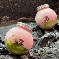 Bouteille en Plastique Jetable Ronde Transparente de 400/500 ml avec Couvercle Scellé, pour Yaourt, Jus, Boissons, Lait Frappé et Desserts, avec Logo Personnalisé