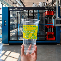Thermoformapparaat voor PP, PET, PS, PLA wegwerp plastic bekers. Machine voor het maken van bekers.
