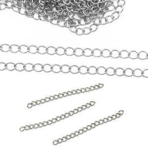 Cadena de extensión de acero inoxidable, accesorio de joyería en oro y plata para collar, pulsera, cadena de repuesto para bricolaje. - Product Image 3