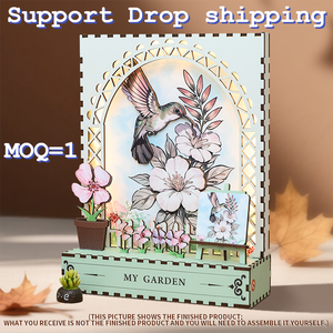 OCHOICE Drop Shipping MOQ=1 Kit de bricolage pour coin lecture de jardin avec lumière, modèle en bois, cadeau pour les amateurs de livres, puzzle 3D en bois - Product Image 1