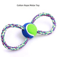 Jouet pour chien en corde de coton tressée en forme de huit, jouet de nettoyage des dents molaires pour chien, vente en gros