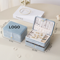 Vente en gros directe usine : Étui de rangement pour bijoux de voyage rose, boîte à bijoux personnalisée en cuir PU et velours bleu-vert avec logo