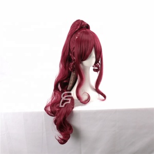Peluca de Anime de Hércules, Peluca de Princesa Megara, Cosplay, Cabello Sintético, 90 cm de Largo, Ondulado, Color Rojo Vino Oscuro, Encaje Francés, Resistente al Calor, 1 Pieza - Product Image 4