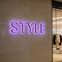 Letras Acrílicas LED con Doble Iluminación Trasera, Letrero con Nombre de Tienda, Tamaño y Color Personalizables, Fácil Montaje, Letrero Comercial para Interiores