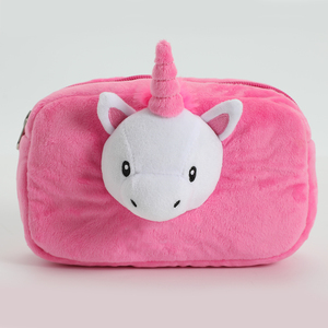 Étui à crayons en peluche mignon avec tête de <span class=keywords><strong>licorne</strong></span> et de monstre en <span class=keywords><strong>3D</strong></span> |   Pochette zippée douce et moelleuse pour la papeterie et les cadeaux pour enfants, vente en gros - Product Image 2