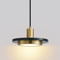 Lustre VH nordique moderne et minimaliste, lampe de chevet créative pour restaurant en marbre, corps de lampe rond en cuivre, lustre personnalisé
