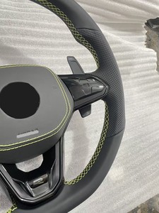Volante Deportivo de Cuero para VW Passat, Touareg, Polo MK7, MK6, R-Line, CC, Jetta, <span class=keywords><strong>Golf</strong></span> 7, 7.5, <span class=keywords><strong>8</strong></span>, GTI, GTD, <span class=keywords><strong>GTE</strong></span>, R, Todos los Modelos - Product Image 4