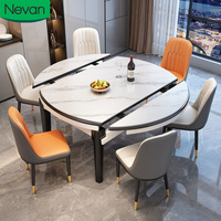 Meilleures ventes : Ensemble de table à manger en bois, ronde, couleurs au choix, style moderne, design simple, avec 6 chaises