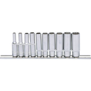 ULTIME®Lot de 10 douilles à impact 12 points de 1/4 pouces de long avec finition chromée de qualité bricolage avec fonctions hexagonales carrées Support OEM personnalisable - Product Image 1