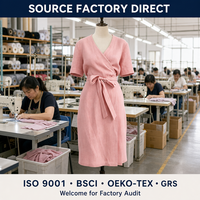 Robe midi ample d'été personnalisée pour femme en acétate uni, à taille naturelle, col en V, manches courtes, formelle, avec logo de marque propre, fabrication OEM ODM