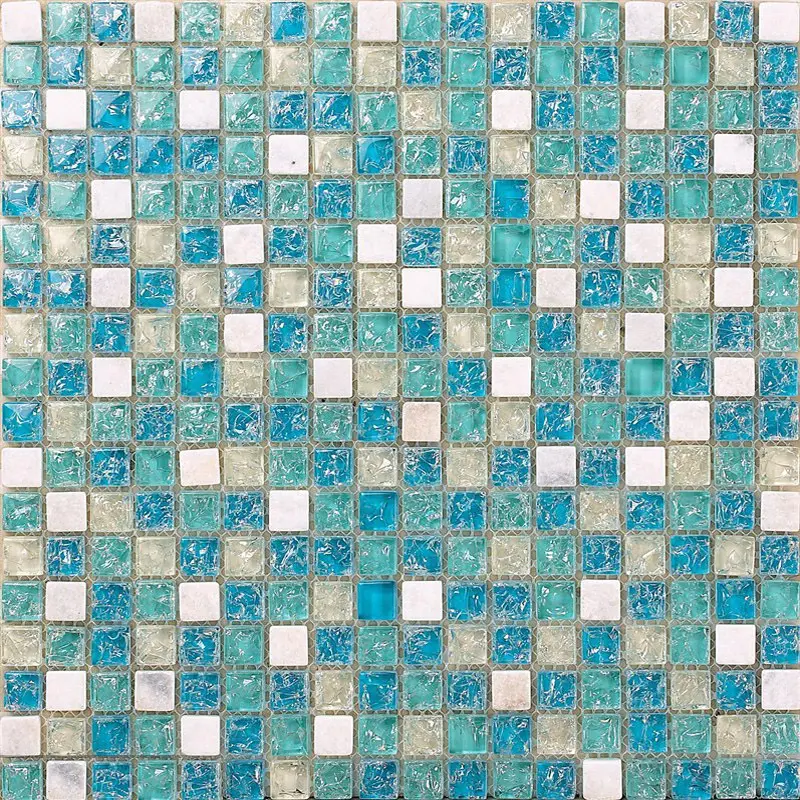 300x300 ceramic mosaic wall crystal glass pool tiles for swimming pool