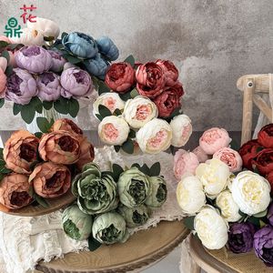 Flores de Seda de Peonía con Relieve en Forma de Hueso, Románticas y de Ensueño, Flores Artificiales Decorativas para Arreglos de Boda y Hoteles - Product Image 1