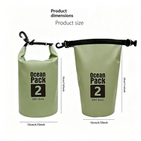 Sac seau pliable en résine imperméable 2L pour sports de plein air, pochette légère unisexe à fermeture à pression, sac de randonnée en PVC