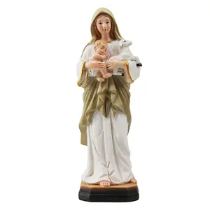 Figuritas personalizadas hechas a mano para decoración del hogar, figurita de resina con el bebé Jesús, Estatua de la Virgen María, venta al por mayor