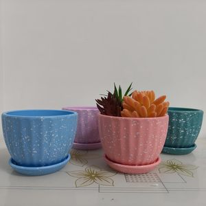 Maceta Rústica de Cerámica Esmaltada de 4 Pulgadas con Orificio de Drenaje, Duradera y Ecológica para Suculentas y Cactus, Estilo Rústico para Interiores/Exteriores - Product Image 6