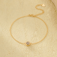 Pulsera de Burbujas SPJ, Plata de Ley S925, Chapada en Oro de 14K, Minimalista con Circonitas, Hipoalergénica para Mujer