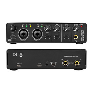 Interface audio professionnelle 2 canaux MD22, 2 entrées 2 sorties, équipement d'enregistrement en direct, chant, mixeur externe USB pour guitare - Product Image 1