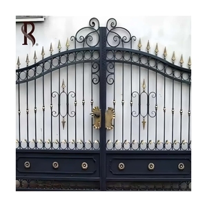 Rising OEM Professional Custom Iron Gate Design Puerta forjada de hierro negro decorativa de América con el mejor precio - Product Image 4