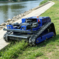 Robot tondeuse de service industriel 24V à 4 temps pour pelouses, avec planification de route précise, détection d'obstacles et bac de ramassage
