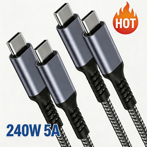 <span class=keywords><strong>Cable</strong></span> de Carga Rápida <span class=keywords><strong>Tipo</strong></span> <span class=keywords><strong>C</strong></span>, <span class=keywords><strong>Cable</strong></span> USB-<span class=keywords><strong>C</strong></span> a USB-<span class=keywords><strong>C</strong></span> de 240W 5A, <span class=keywords><strong>Cable</strong></span> USB <span class=keywords><strong>C</strong></span> con Trenzado de Nailon Personalizado de Fábrica, 1m 2m 3m, PD3.1 EPR - Product Image 1