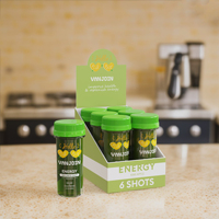 Petites bouteilles de jus de fruits en plastique transparent de 2oz avec couvercle pour liquides Bouteille de shots de gingembre réutilisable Flacon de boisson étanche
