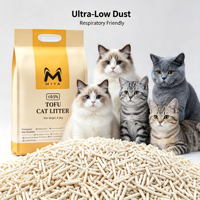 Litière pour chat à base de tofu végétal, fibres de pois, agglomérante, biodégradable, couleur personnalisée, faible teneur en poussière, facile à nettoyer, litière de pois
